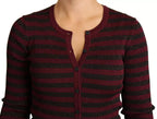 Dolce & Gabbana Black Red Striped Womens Cardigan Sweater - Eljoys Fashion 