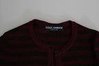 Dolce & Gabbana Black Red Striped Womens Cardigan Sweater - Eljoys Fashion 