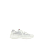 Prada White Calf Leather Bos Taurus Athletic Sneakers