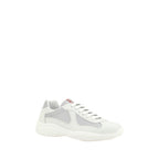 Prada White Calf Leather Bos Taurus Athletic Sneakers
