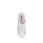 Prada White Calf Leather Bos Taurus Athletic Sneakers