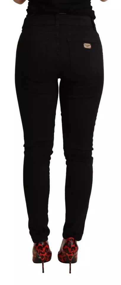 Dolce & Gabbana Black Cotton Stretch Skinny Denim Jeans - Eljoys Fashion 