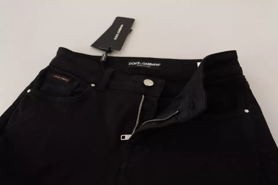 Dolce & Gabbana Black Cotton Stretch Skinny Denim Jeans - Eljoys Fashion 