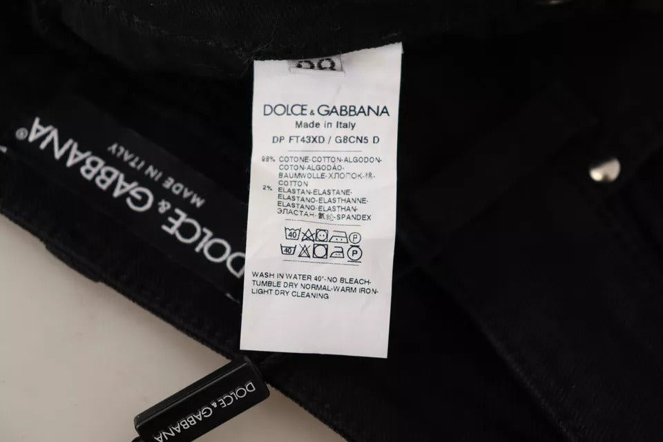 Dolce & Gabbana Black Cotton Stretch Skinny Denim Jeans - Eljoys Fashion 