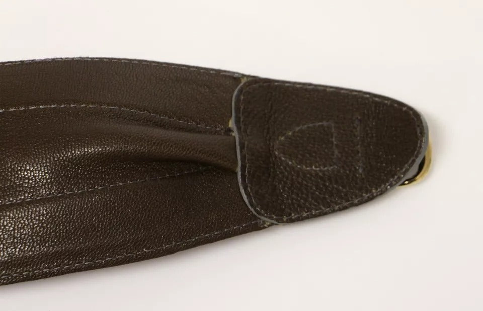 Dolce & Gabbana Brown D&G Leather Linnen Logo Belt - Eljoys Fashion 
