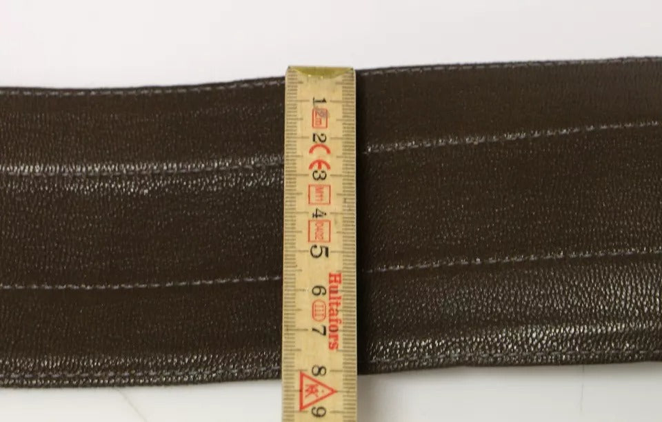 Dolce & Gabbana Brown D&G Leather Linnen Logo Belt - Eljoys Fashion 