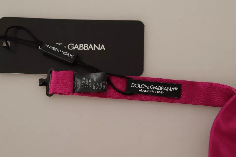 Dolce & Gabbana Pink Silk Adjustable Neck Bow Tie Men Dolce & Gabbana