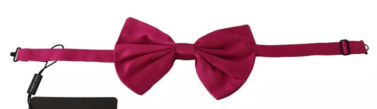 Dolce & Gabbana Pink Silk Adjustable Neck Bow Tie Men Dolce & Gabbana