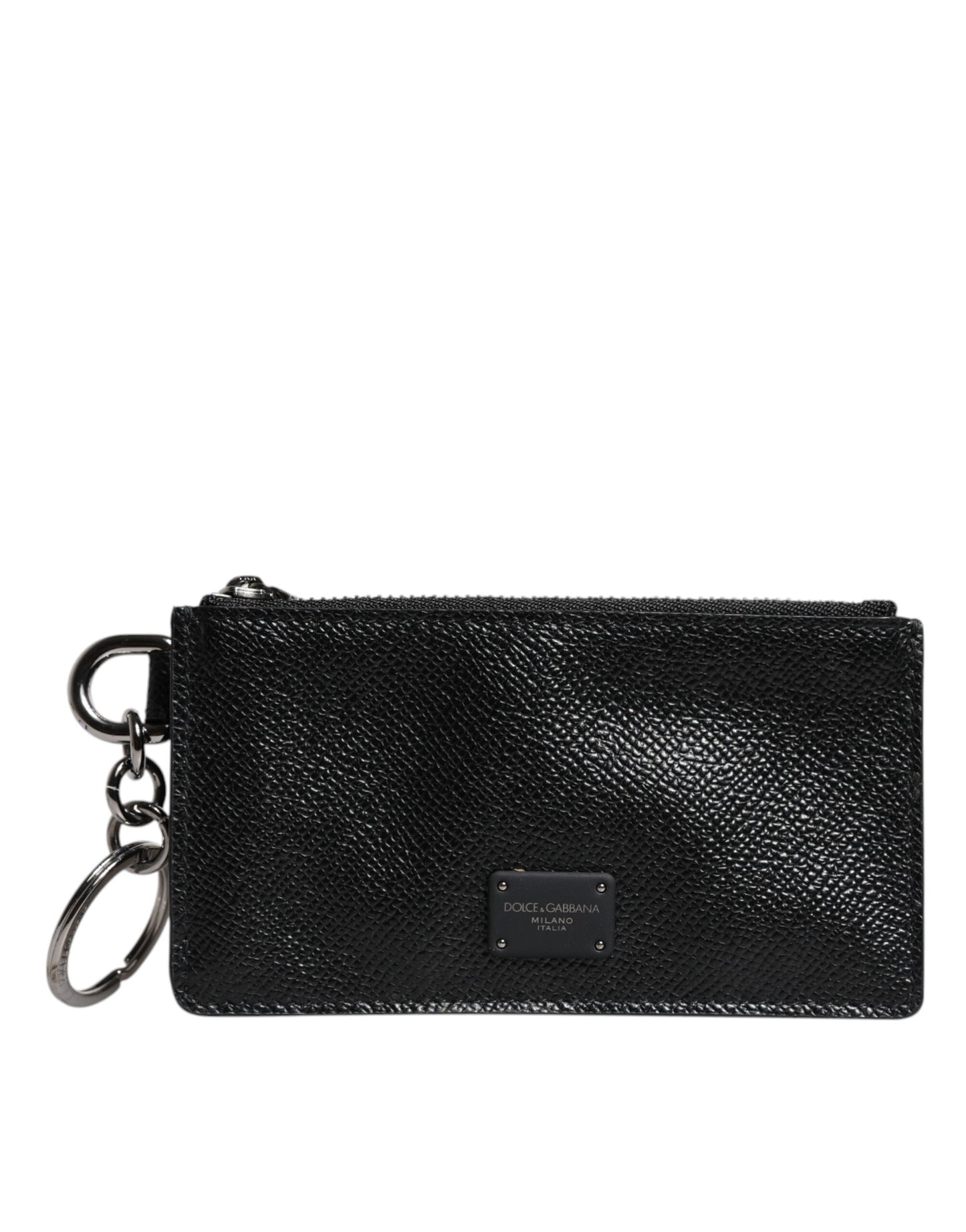 Dolce & Gabbana Black Calfskin Leather DG Logo Card Holder Wallet Dolce & Gabbana