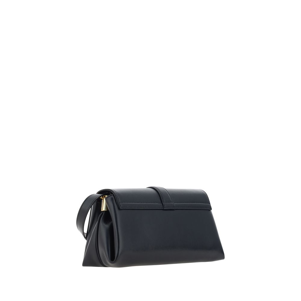 Ferragamo Black Calf Leather Bos Taurus Shoulder Bag Ferragamo