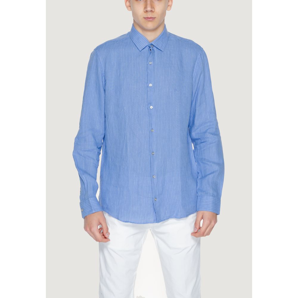 Calvin Klein Blue Linen Dress Shirt Calvin Klein