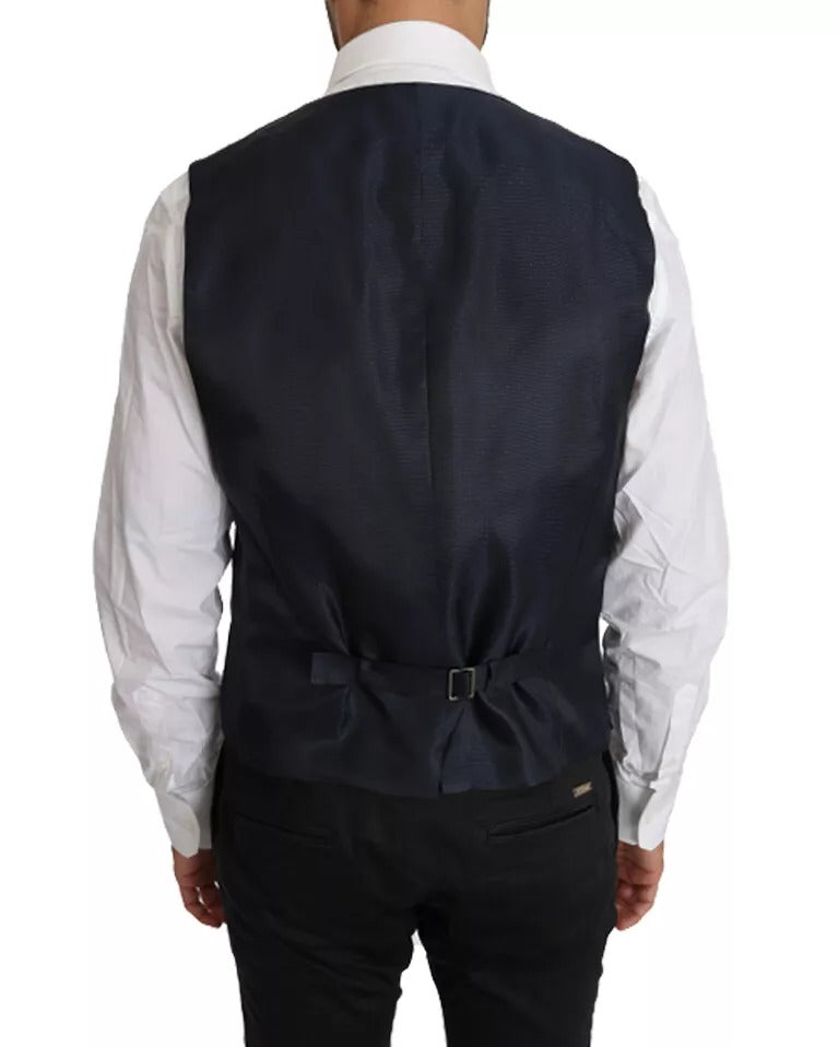 Dolce & Gabbana Blue Wool MARTINI Blazer Vest 2 Piece - Eljoys Fashion 