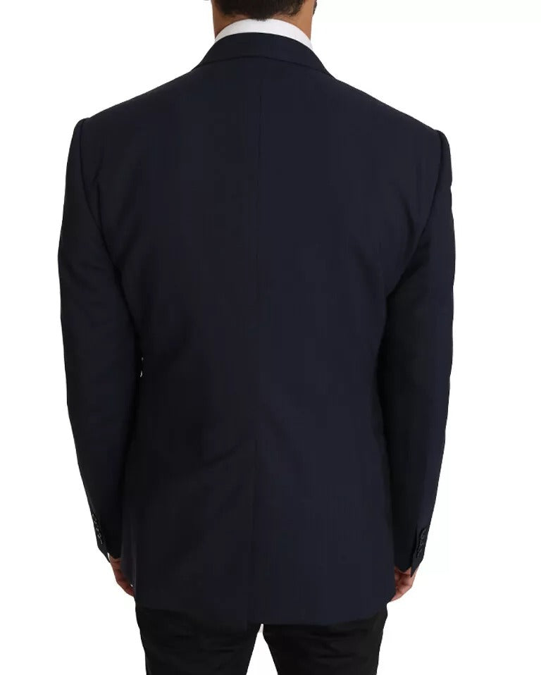 Dolce & Gabbana Blue Wool MARTINI Blazer Vest 2 Piece - Eljoys Fashion 