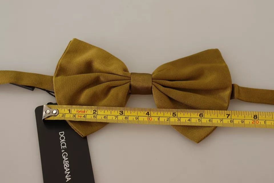 Dolce & Gabbana Yellow Mustard 100% Silk Butterfly Bow Tie Men Dolce & Gabbana