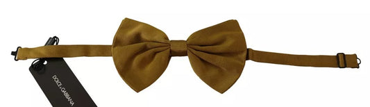 Dolce & Gabbana Yellow Mustard 100% Silk Butterfly Bow Tie Men Dolce & Gabbana