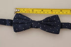 Dolce & Gabbana Blue Patterned Silk Adjustable Neck Bow Tie Men - Eljoys Fashion 