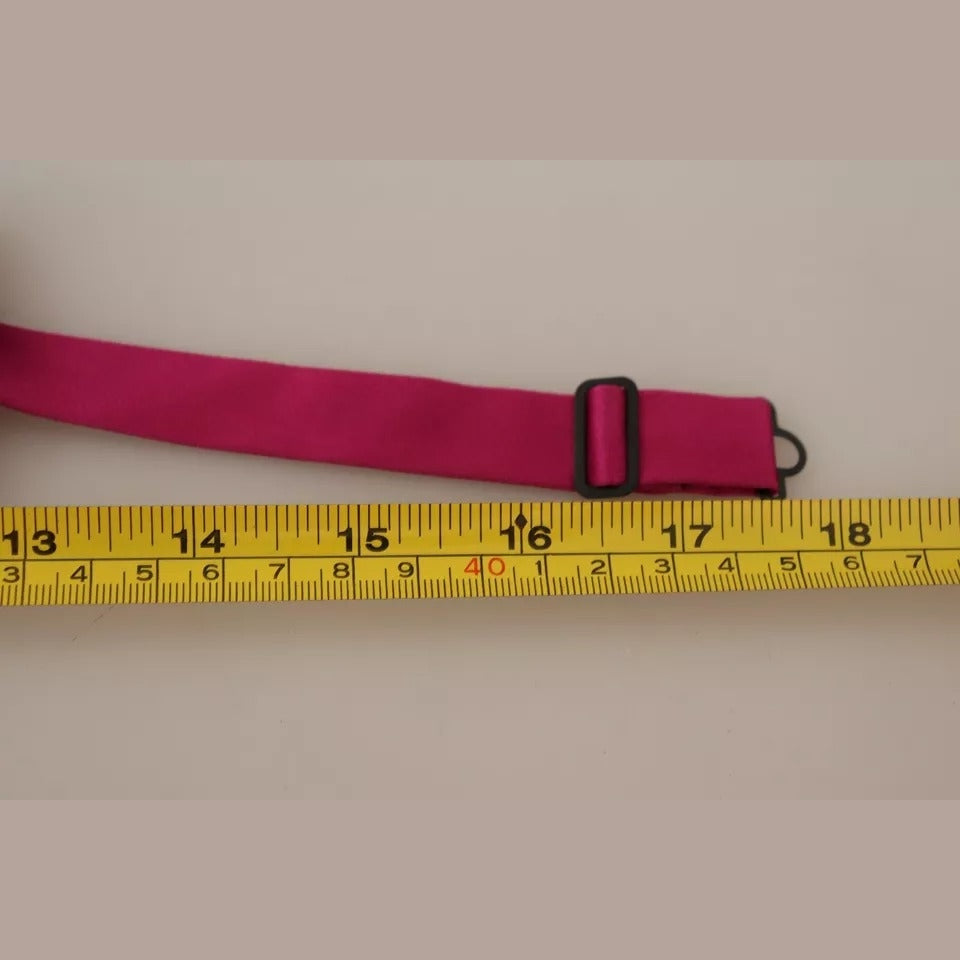 Dolce & Gabbana Pink 100% Silk Adjustable Neck Bow Tie Men