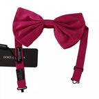 Dolce & Gabbana Pink 100% Silk Adjustable Neck Bow Tie Men