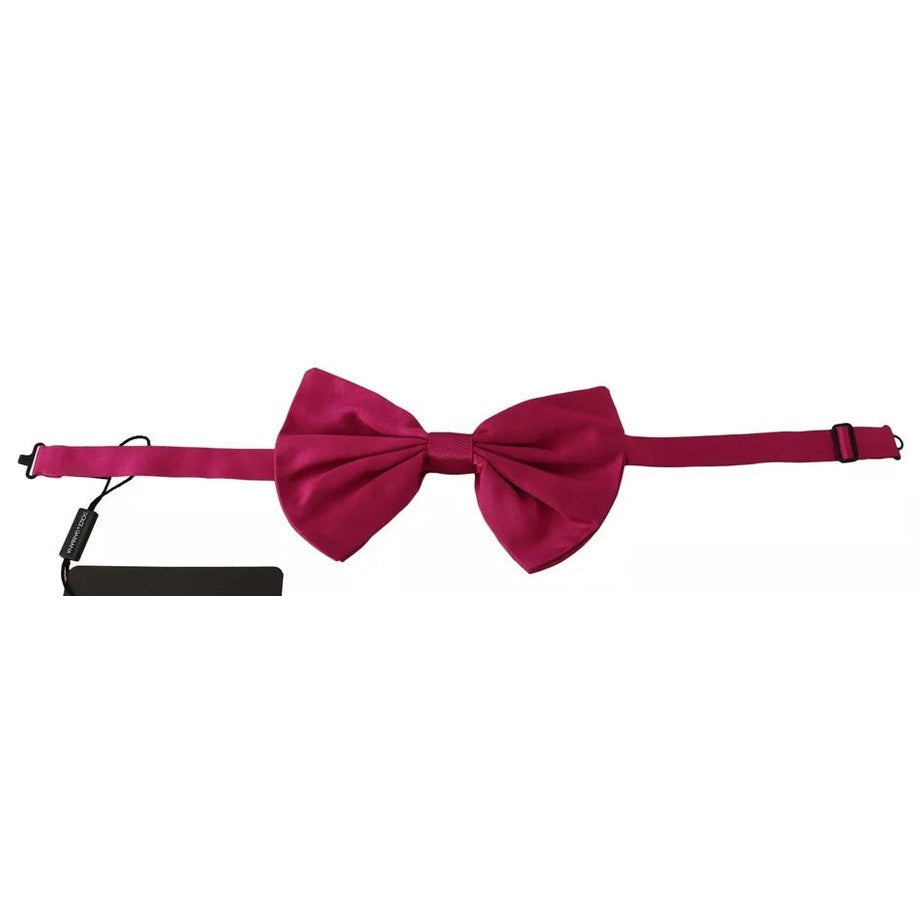 Dolce & Gabbana Pink 100% Silk Adjustable Neck Bow Tie Men