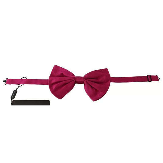Dolce & Gabbana Pink 100% Silk Adjustable Neck Bow Tie Men