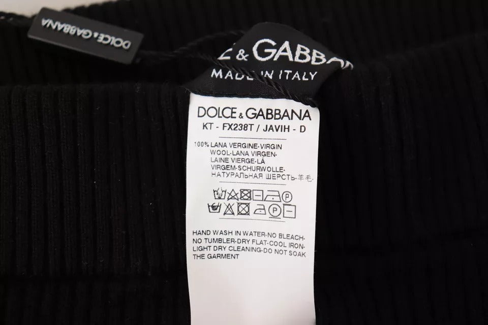 Dolce & Gabbana Black High Waist Stretch Pants Tights - Eljoys Fashion 