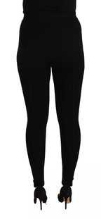 Dolce & Gabbana Black High Waist Stretch Pants Tights - Eljoys Fashion 