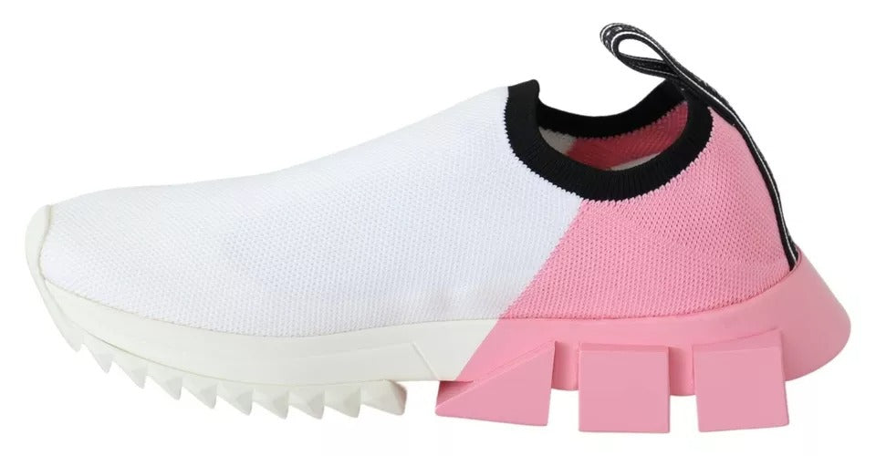 Dolce & Gabbana Pink White Logo Sorrento Sneakers Shoes Dolce & Gabbana