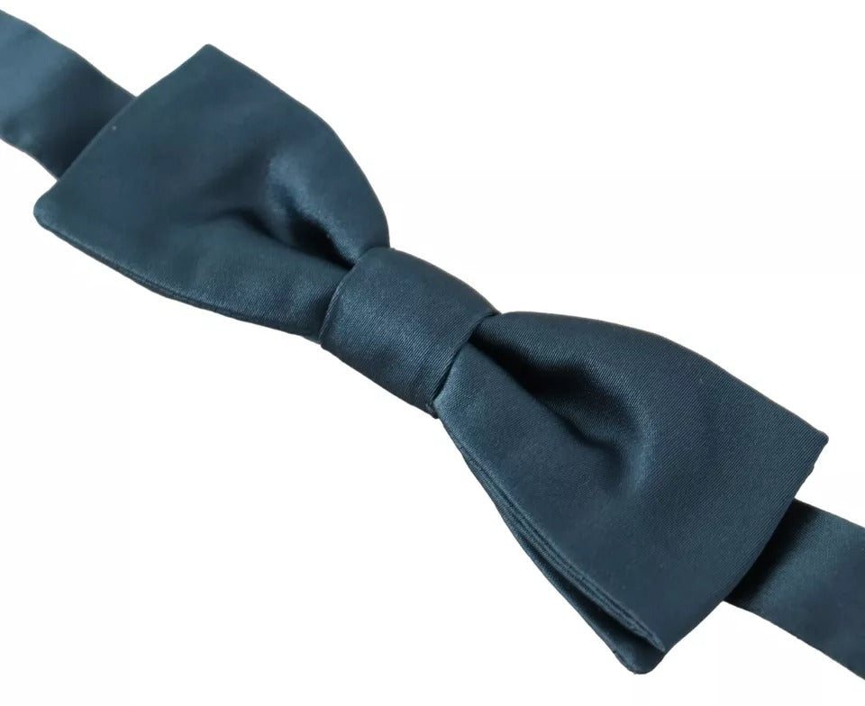 Dolce & Gabbana Blue 100% Silk Adjustable Neck Bow Tie Mens Dolce & Gabbana