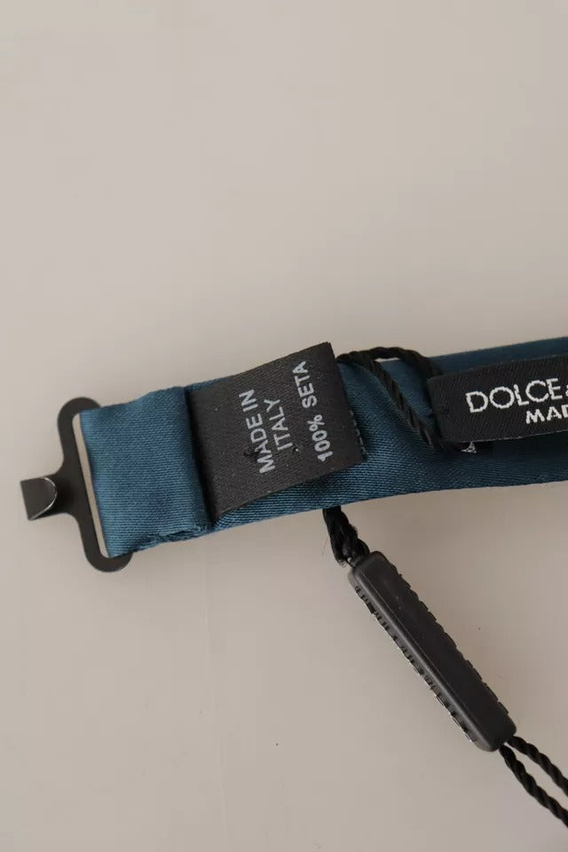 Dolce & Gabbana Blue 100% Silk Adjustable Neck Bow Tie Mens Dolce & Gabbana