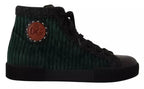 Dolce & Gabbana Green Corduroy High Tops Sneakers Mens Casual Shoes - Eljoys Fashion 