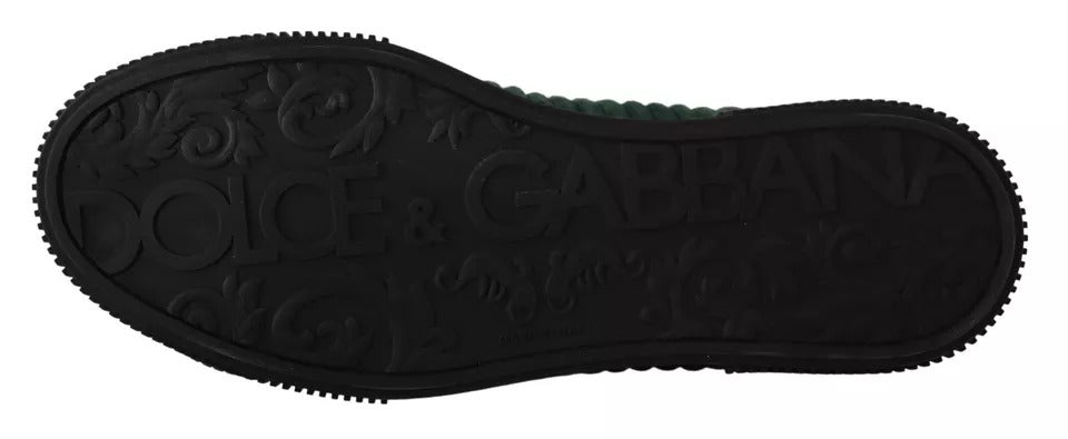 Dolce & Gabbana Green Corduroy High Tops Sneakers Mens Casual Shoes Dolce & Gabbana
