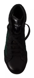 Dolce & Gabbana Green Corduroy High Tops Sneakers Mens Casual Shoes - Eljoys Fashion 