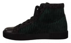 Dolce & Gabbana Green Corduroy High Tops Sneakers Mens Casual Shoes - Eljoys Fashion 