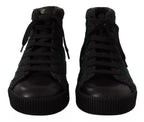 Dolce & Gabbana Green Corduroy High Tops Sneakers Mens Casual Shoes - Eljoys Fashion 