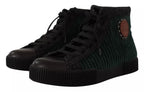 Dolce & Gabbana Green Corduroy High Tops Sneakers Mens Casual Shoes - Eljoys Fashion 
