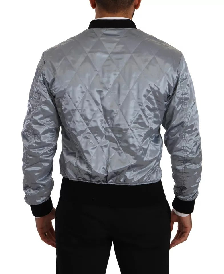 Dolce & Gabbana Light Blue Bomber Coat Men Jacket Dolce & Gabbana