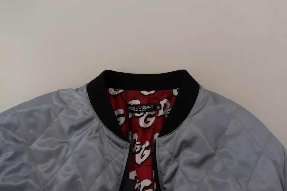 Dolce & Gabbana Light Blue Bomber Coat Men Jacket Dolce & Gabbana