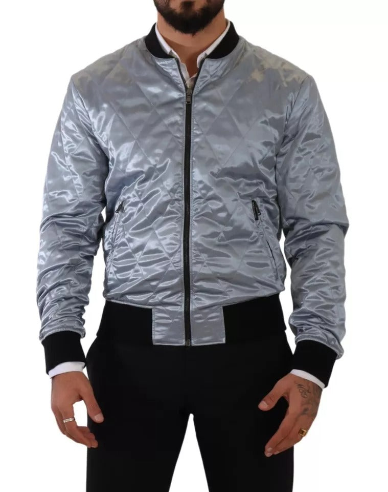 Dolce & Gabbana Light Blue Bomber Coat Men Jacket Dolce & Gabbana