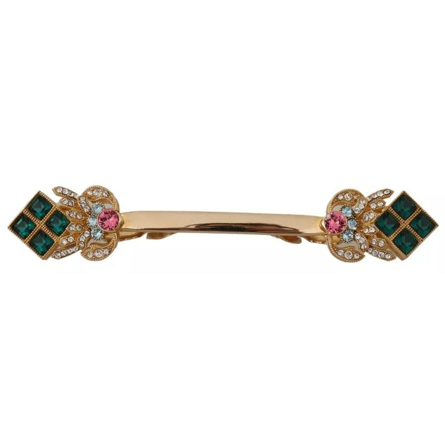 Dolce & Gabbana Gold Plated 925 Sterling Silver Crystal Collar Stop Brooch Dolce & Gabbana