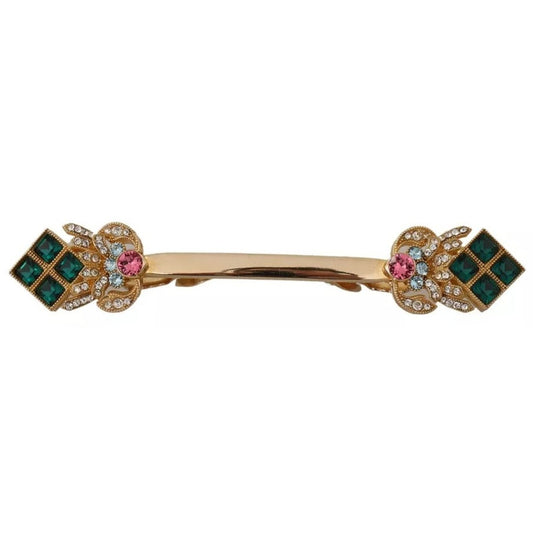 Dolce & Gabbana Gold Plated 925 Sterling Silver Crystal Collar Stop Brooch Dolce & Gabbana