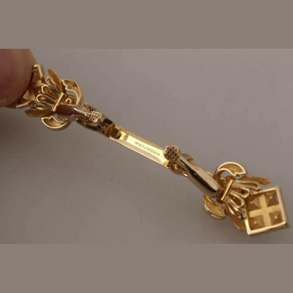 Dolce & Gabbana Gold Plated 925 Sterling Silver Crystal Collar Stop Brooch Dolce & Gabbana