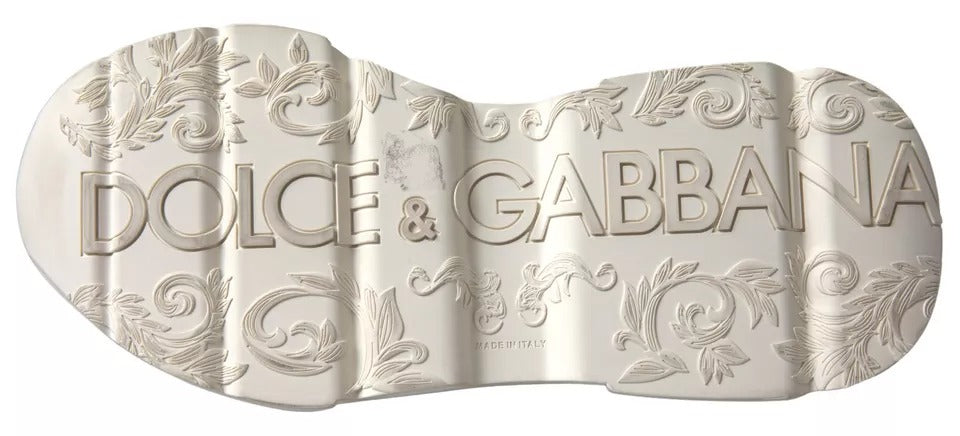 Dolce & Gabbana White Beige Leather Sport DAYMASTER Shoes Sneakers Dolce & Gabbana