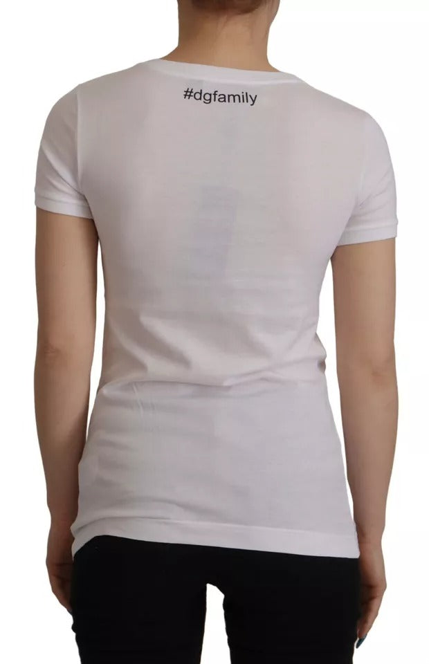 Dolce & Gabbana White #DGFamily Patch Top Cotton T-shirt Dolce & Gabbana