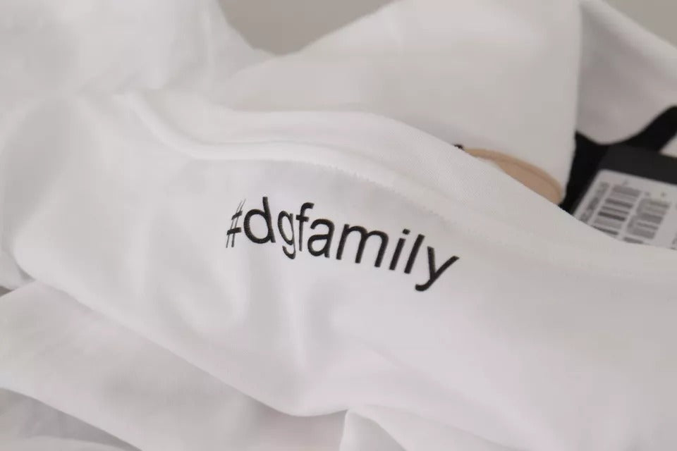 Dolce & Gabbana White #DGFamily Patch Top Cotton T-shirt Dolce & Gabbana