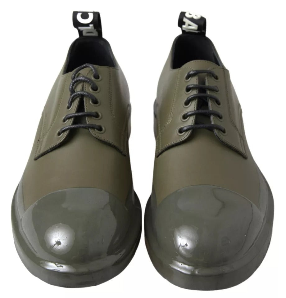 Dolce & Gabbana Green Leather Rubber Sole Dress Shoes Dolce & Gabbana