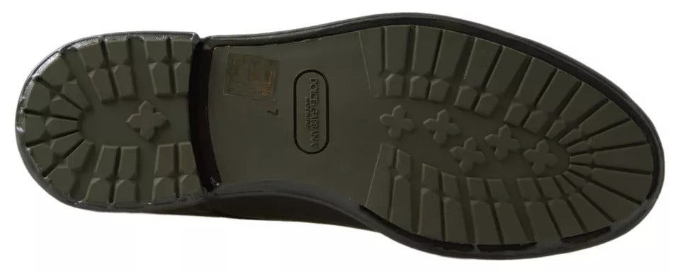 Dolce & Gabbana Green Leather Rubber Sole Dress Shoes Dolce & Gabbana