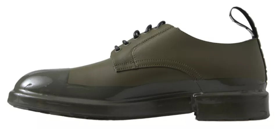 Dolce & Gabbana Green Leather Rubber Sole Dress Shoes Dolce & Gabbana