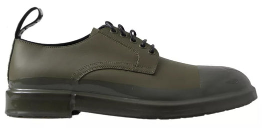 Dolce & Gabbana Green Leather Rubber Sole Dress Shoes Dolce & Gabbana