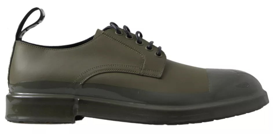 Dolce & Gabbana Green Leather Rubber Sole Dress Shoes Dolce & Gabbana