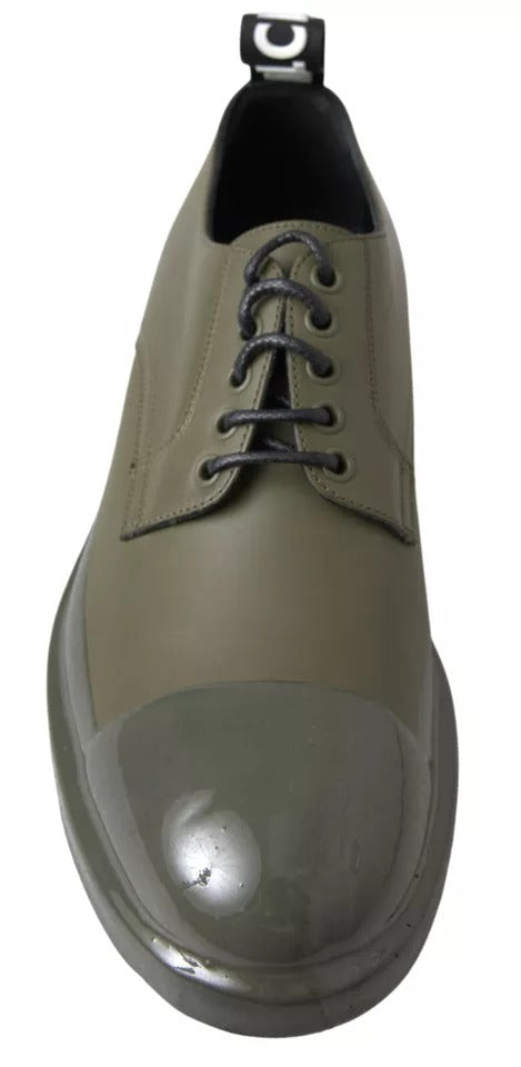Dolce & Gabbana Green Leather Rubber Sole Dress Shoes Dolce & Gabbana